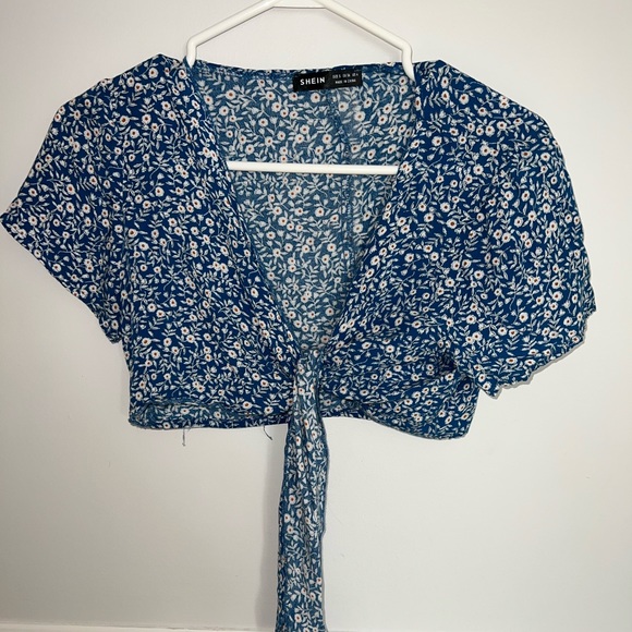 Cropped Tie Front Shirt - Picture 1 of 1